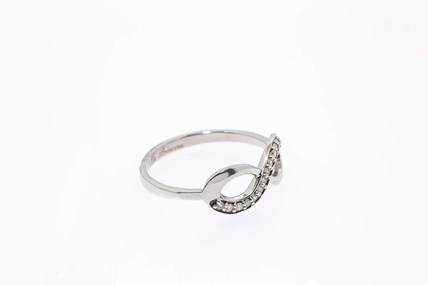 My Princess Diamond Line Pave Infinity Band Solid 10K 417 White Gold Ring 6 3/4