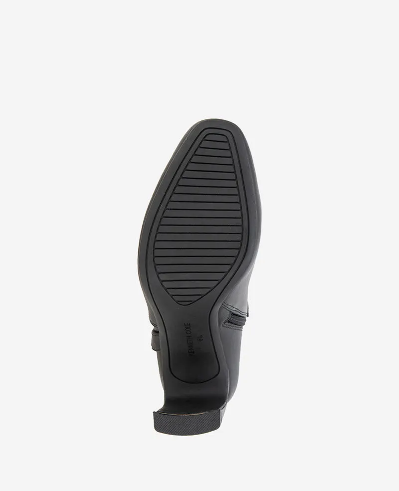 Nellie Leather Buckle Heel Bootie