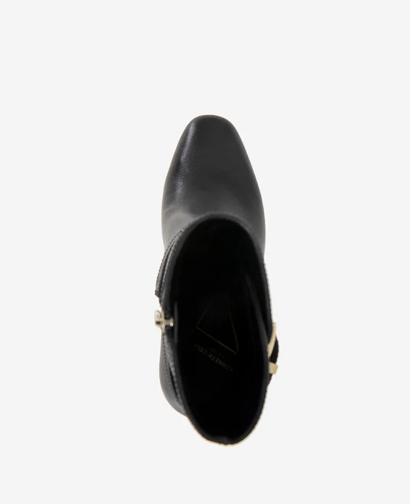 Nellie Leather Buckle Heel Bootie