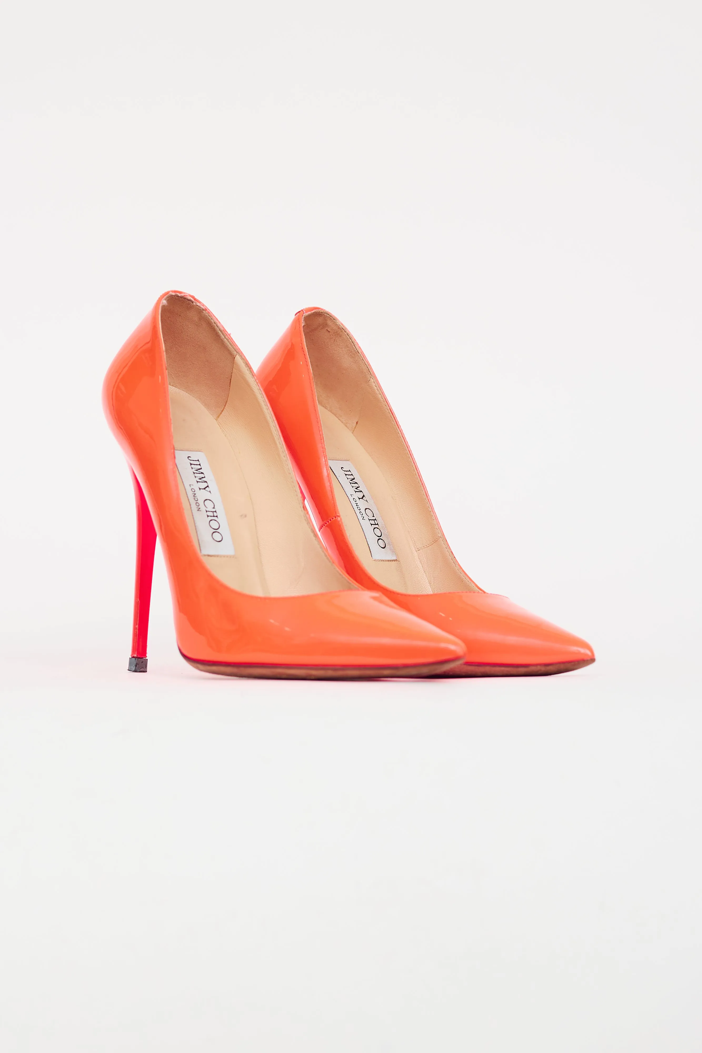 Neon Orange Patent Heel