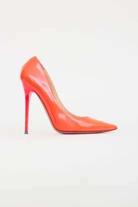 Neon Orange Patent Heel