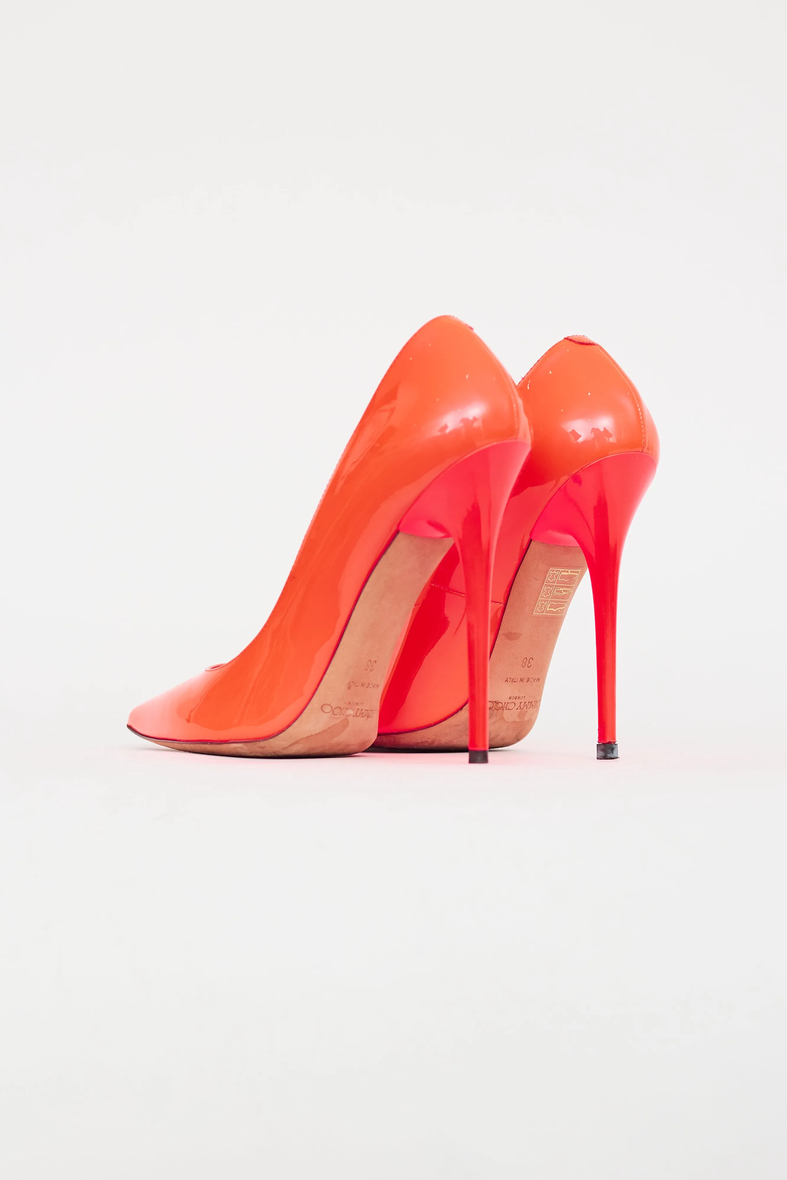 Neon Orange Patent Heel
