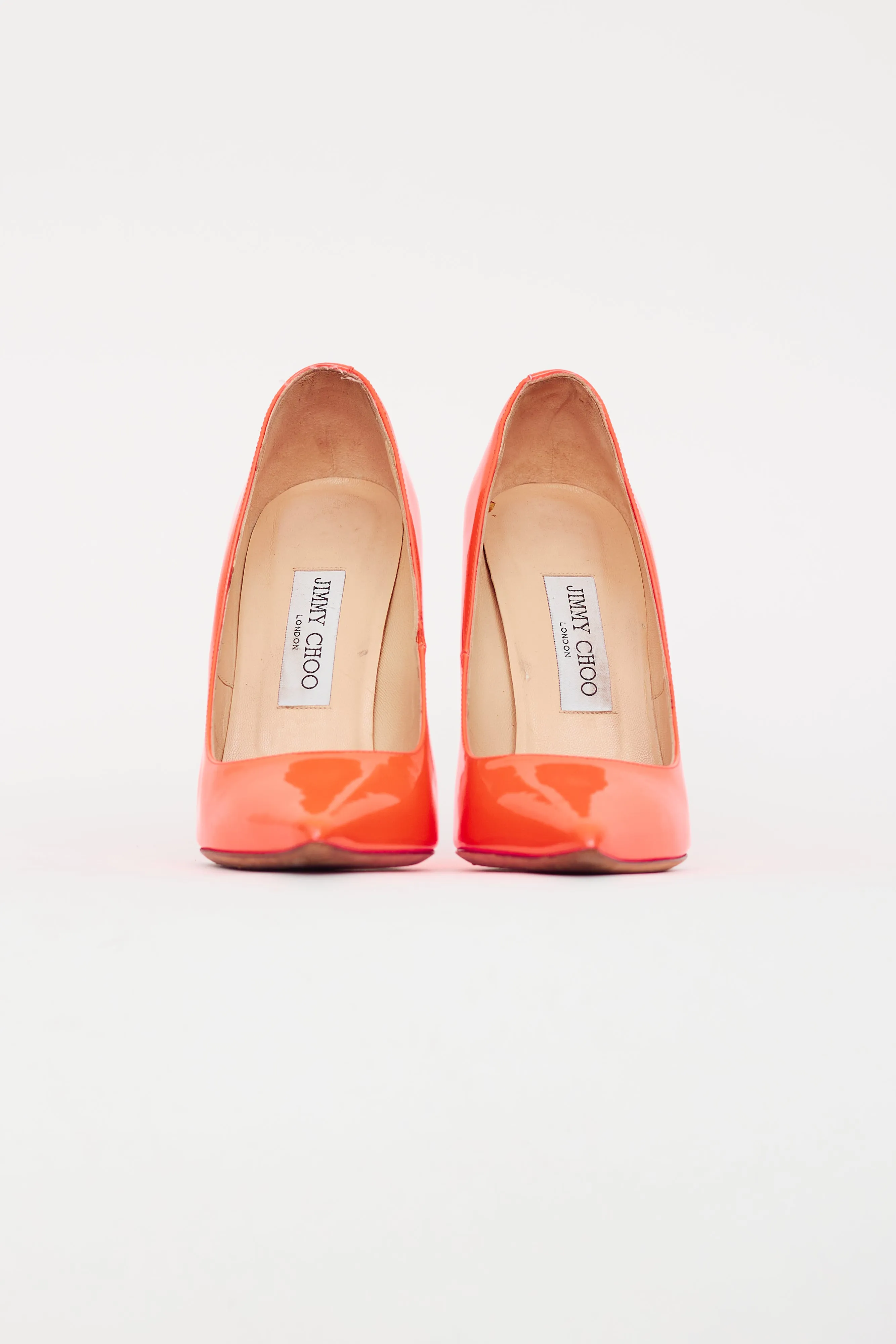 Neon Orange Patent Heel