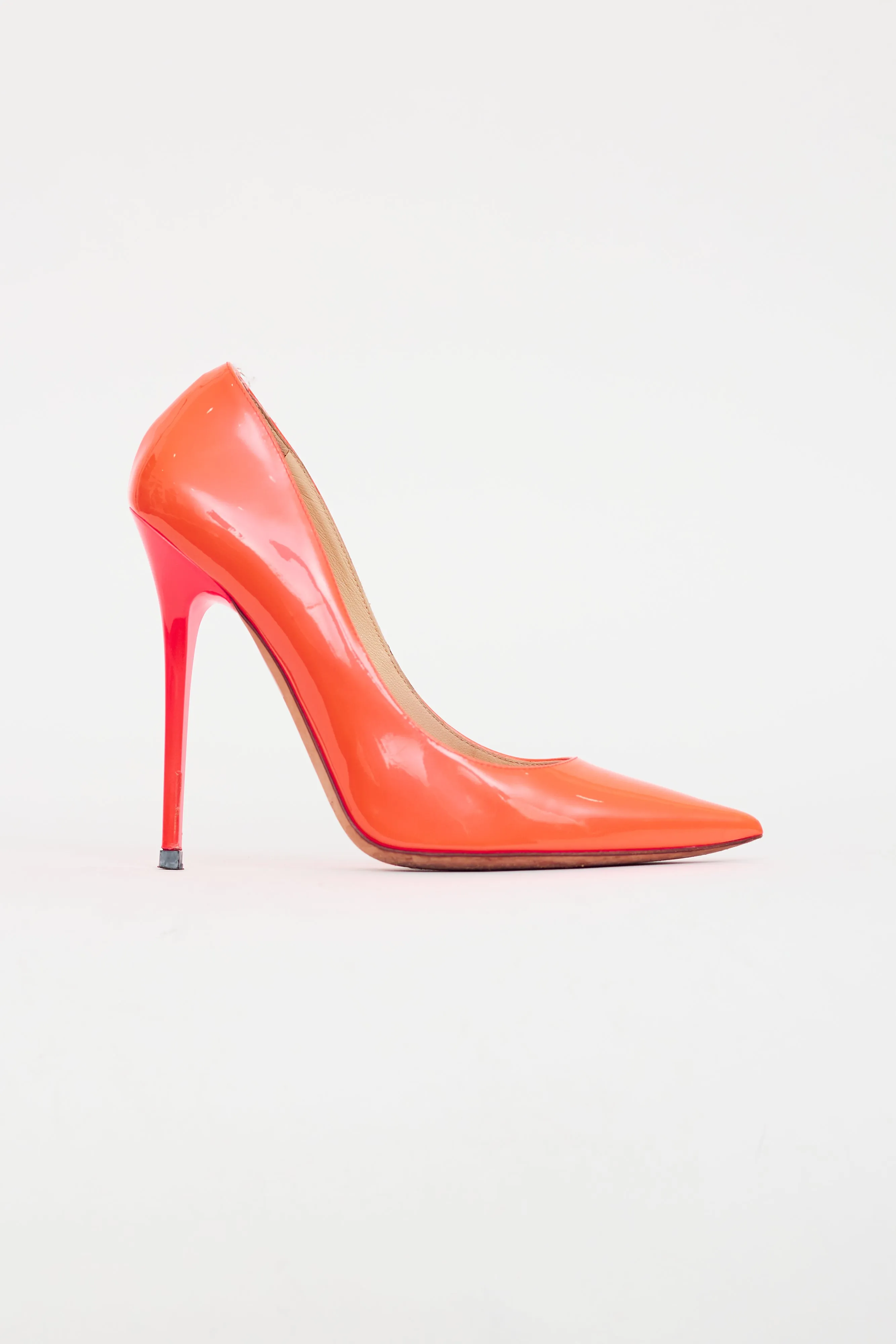 Neon Orange Patent Heel