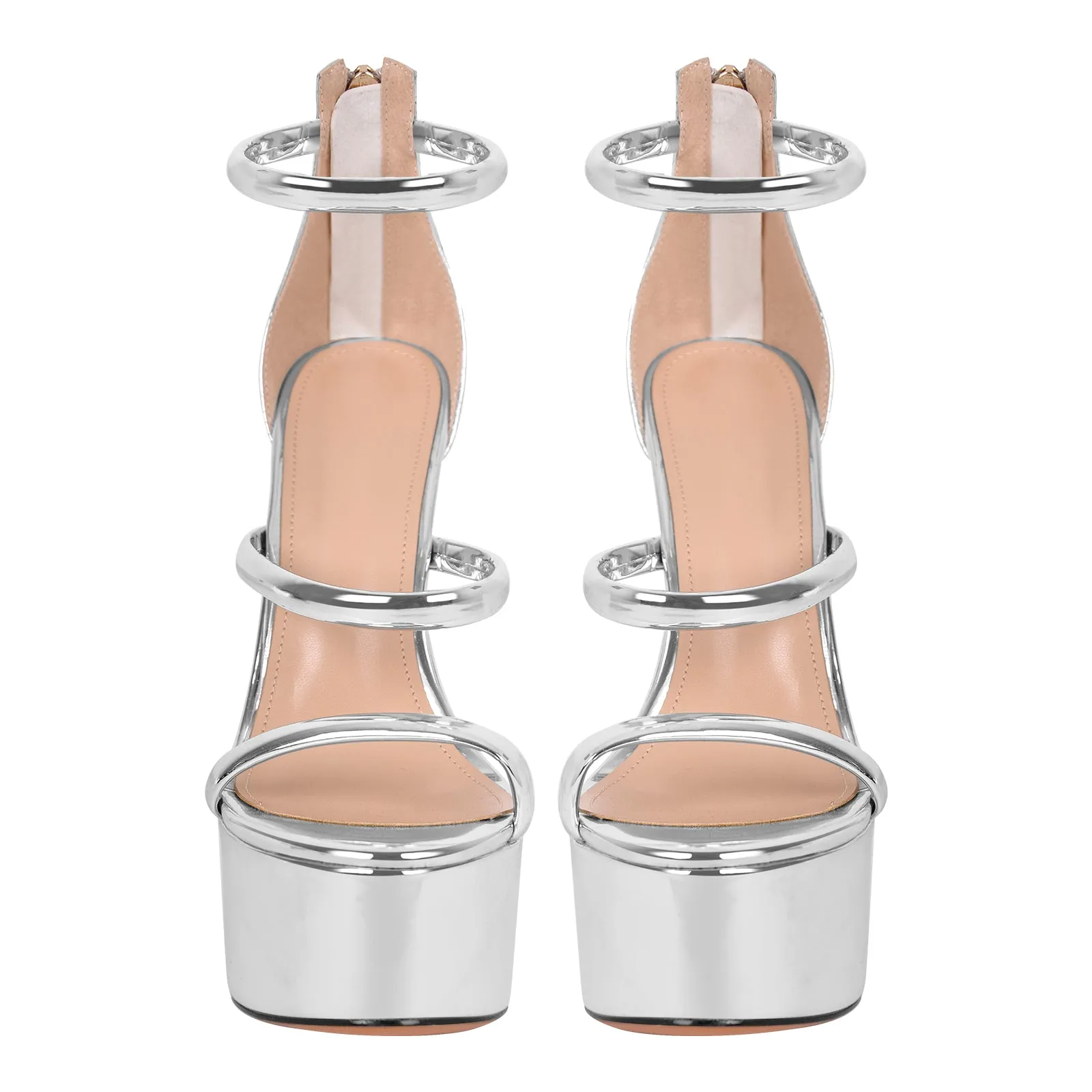 Open Toe Stiletto Ankle Straps Platform Sandals