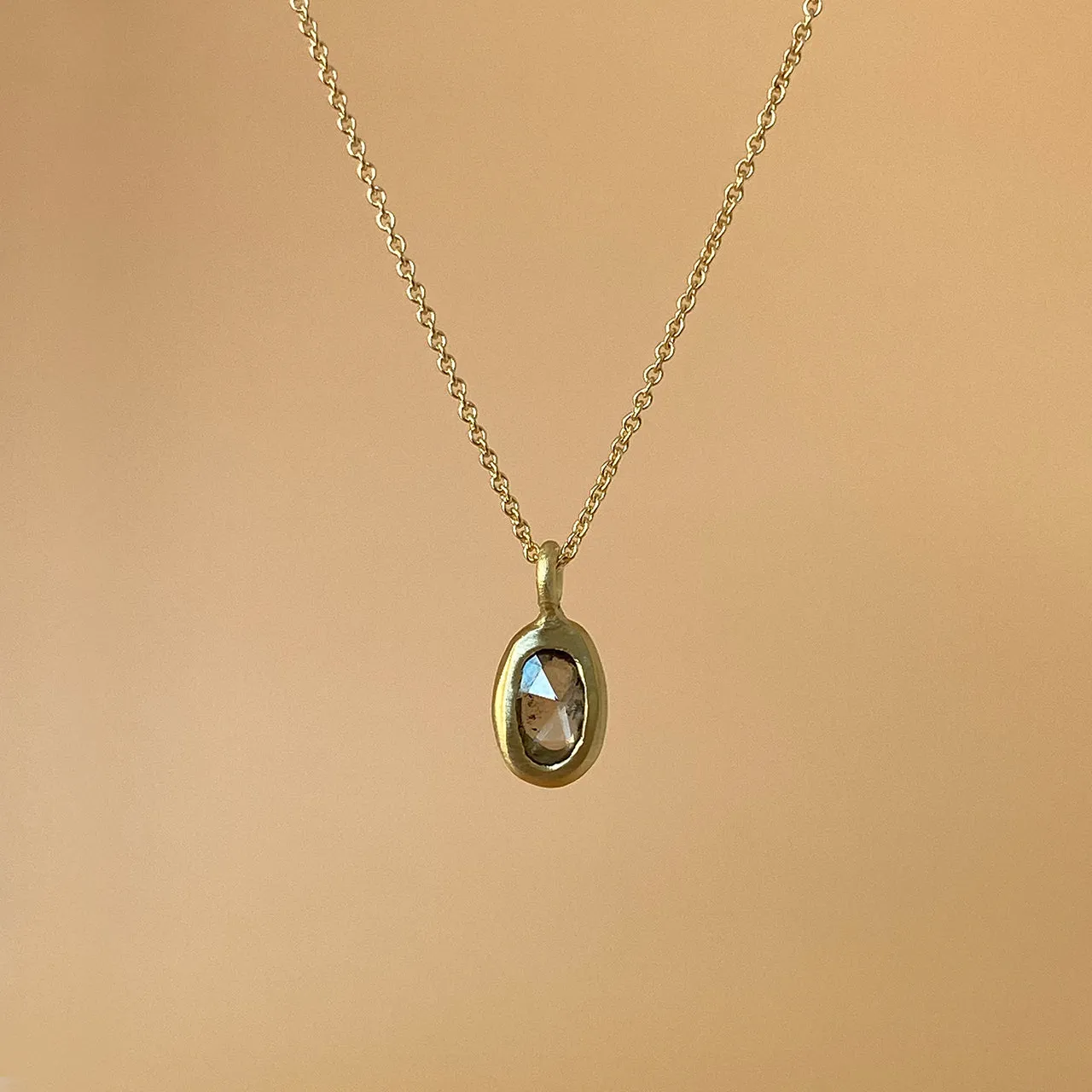 Oval cognac diamond necklace