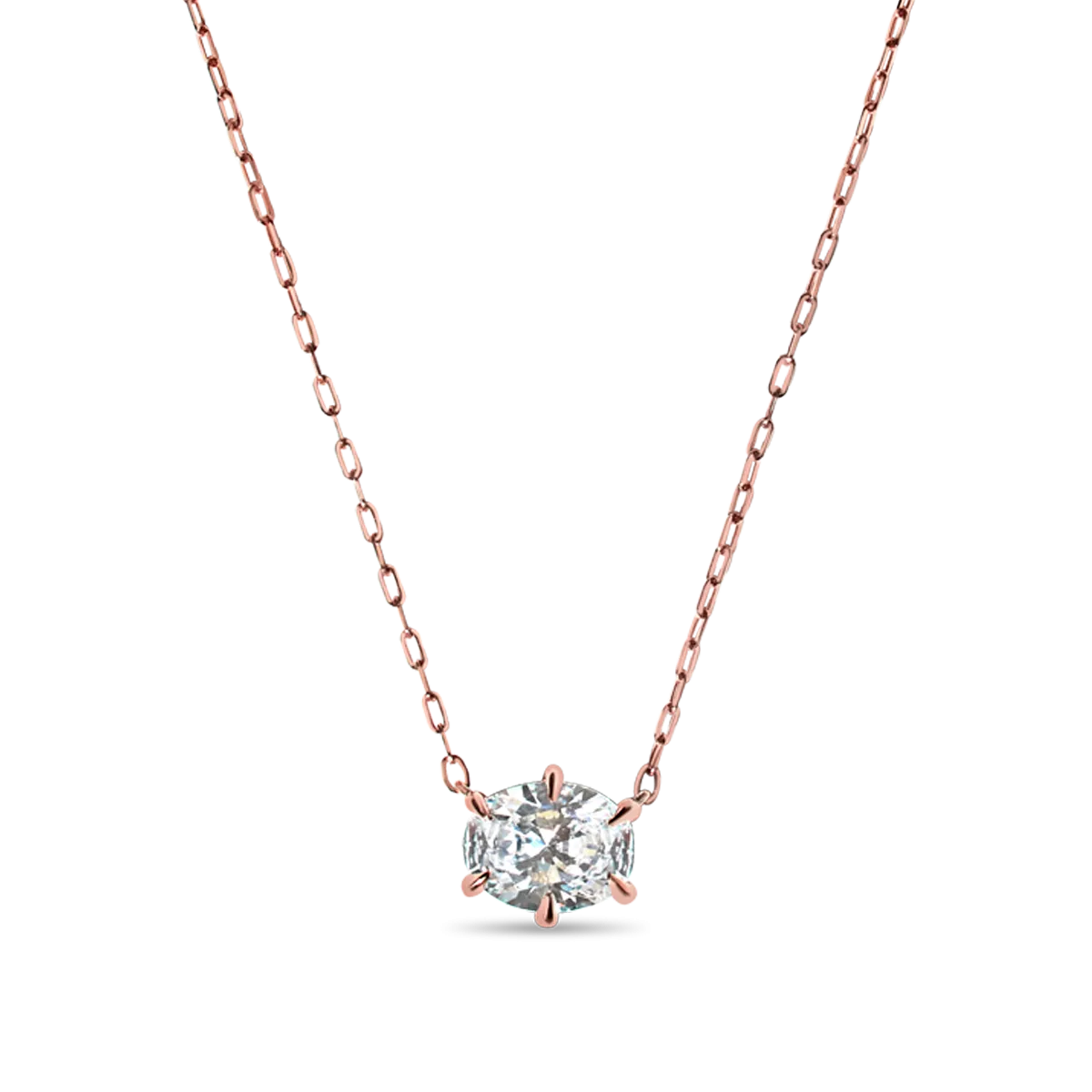 Oval Cut Diamond Solitaire Pendant