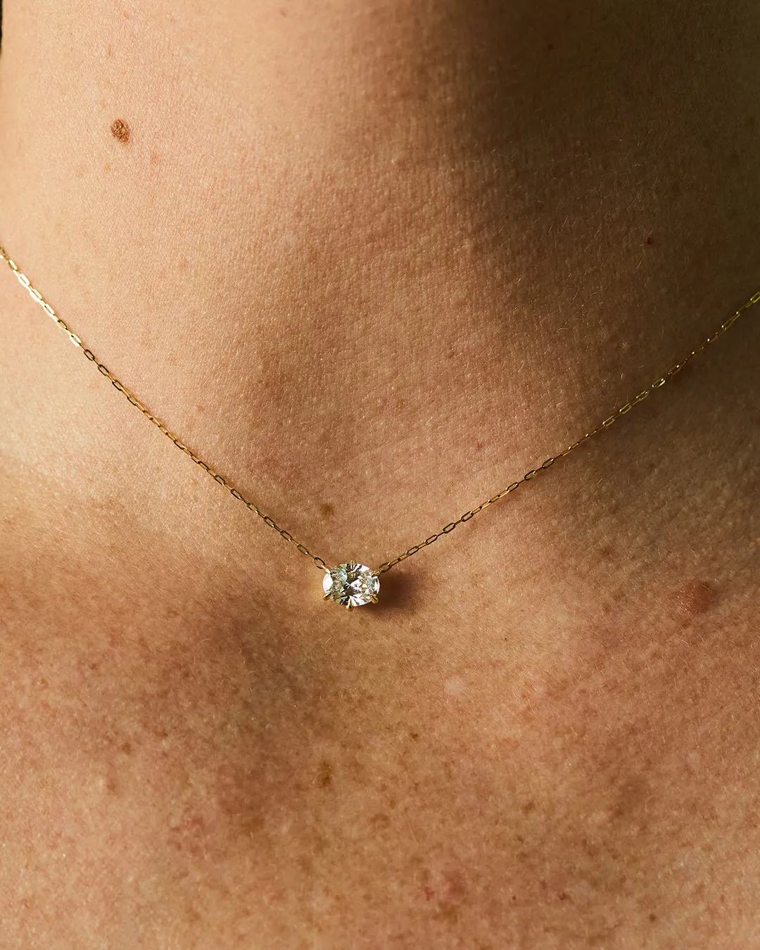 Oval Cut Diamond Solitaire Pendant