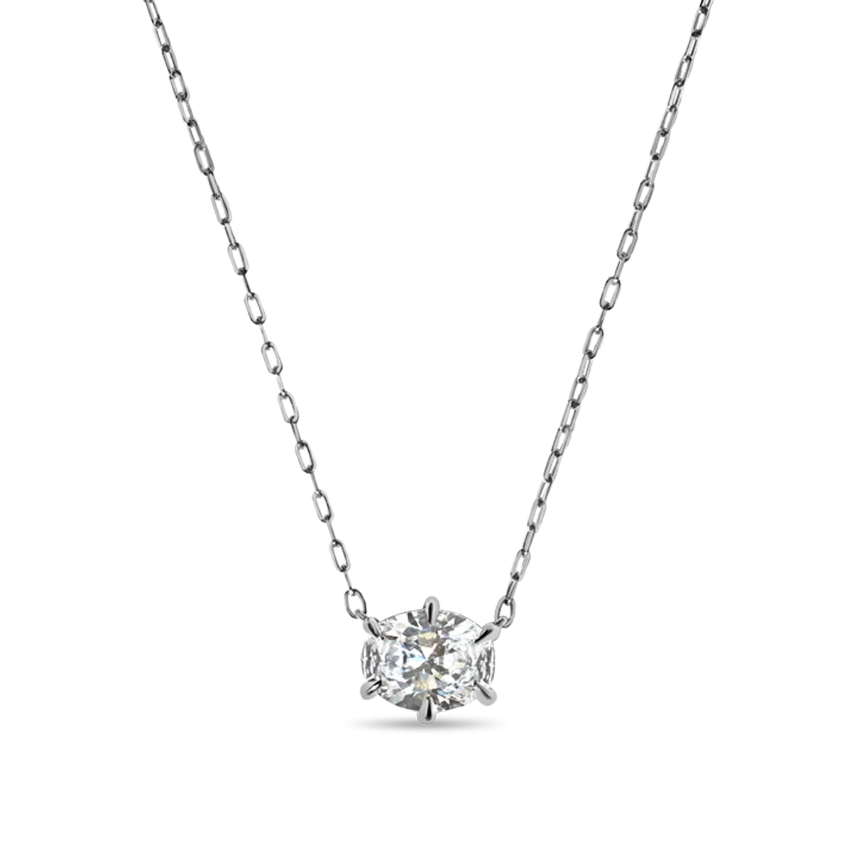Oval Cut Diamond Solitaire Pendant