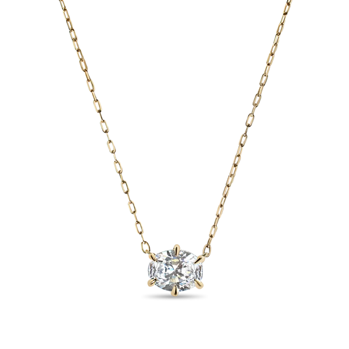 Oval Cut Diamond Solitaire Pendant