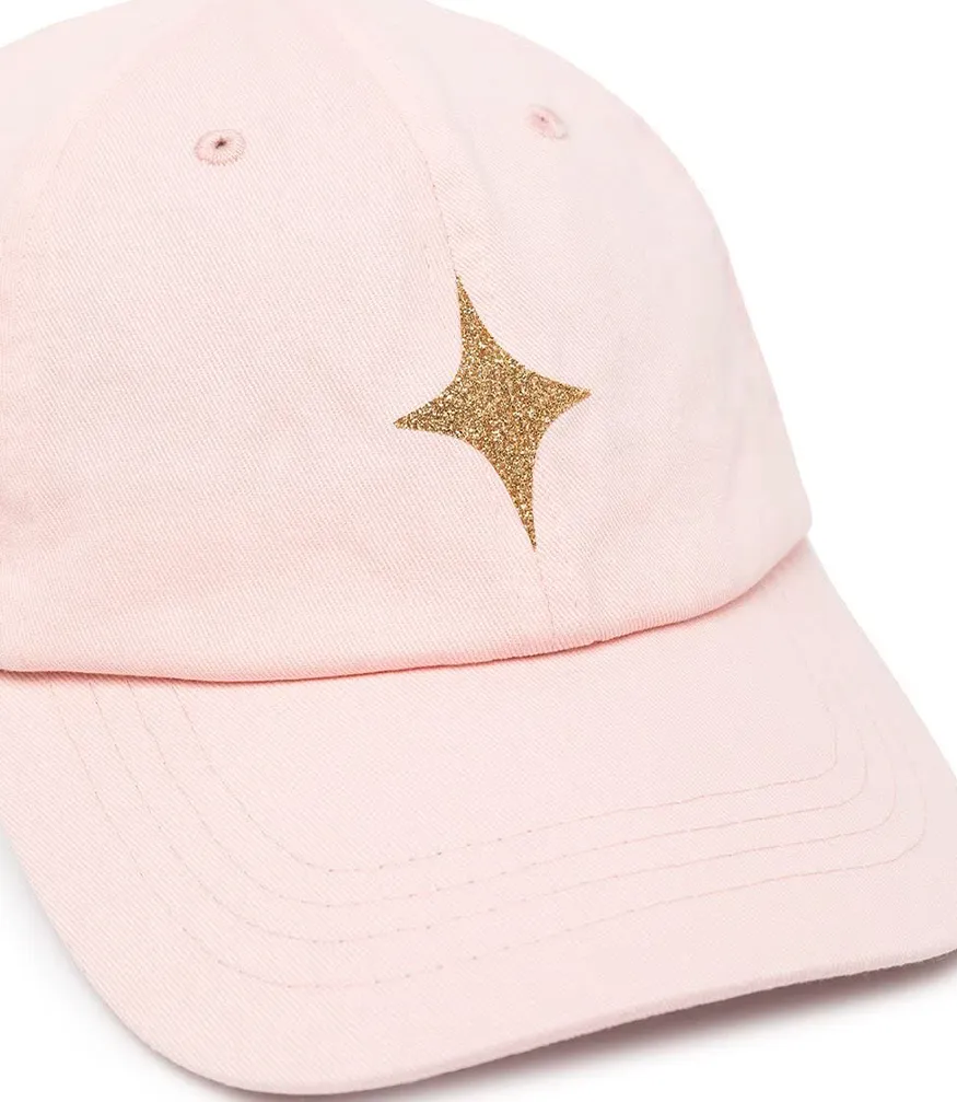 Pastel Pink Baseball Cap With Glitter Star