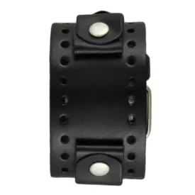 Perforated Black Leather Cuff