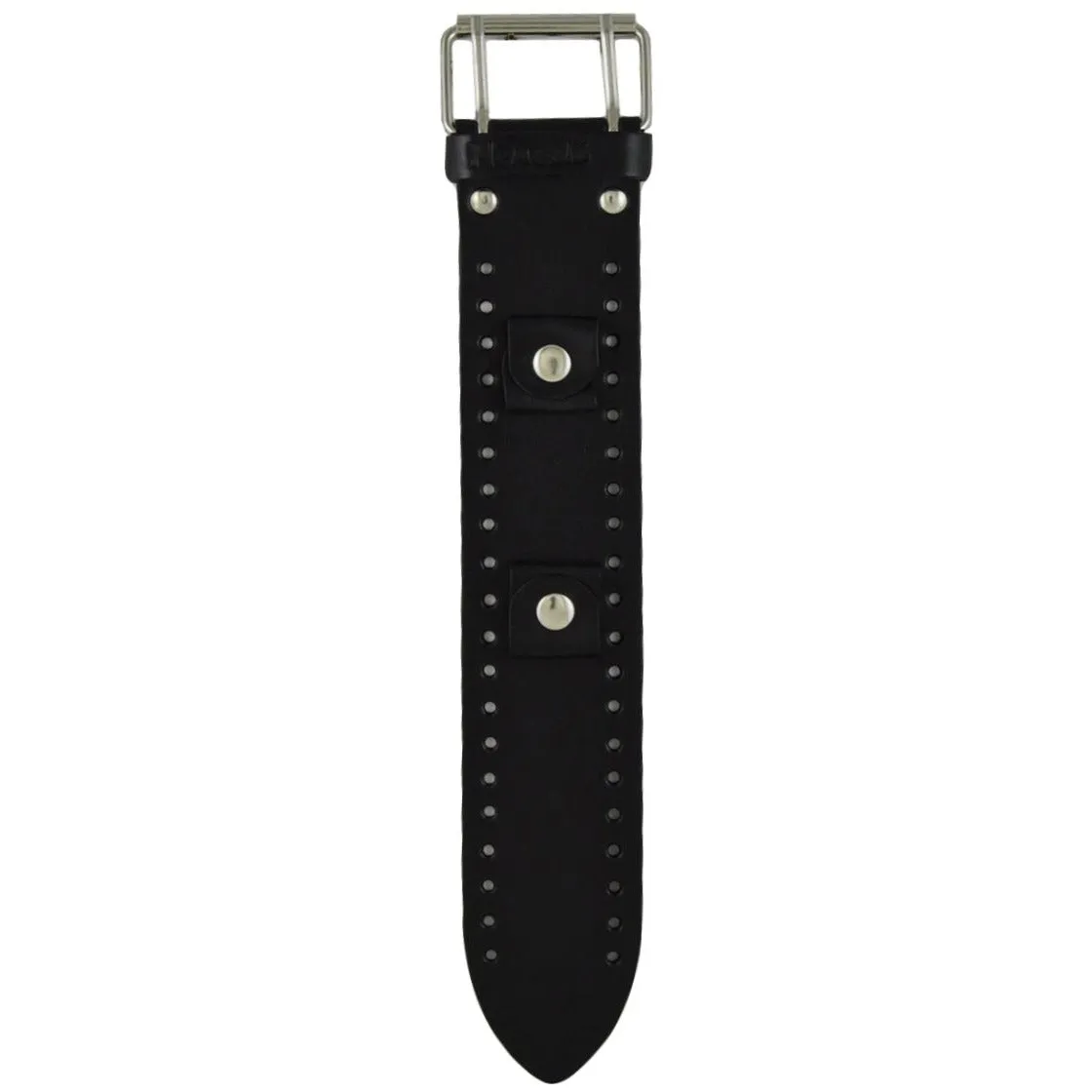 Perforated Black Leather Cuff