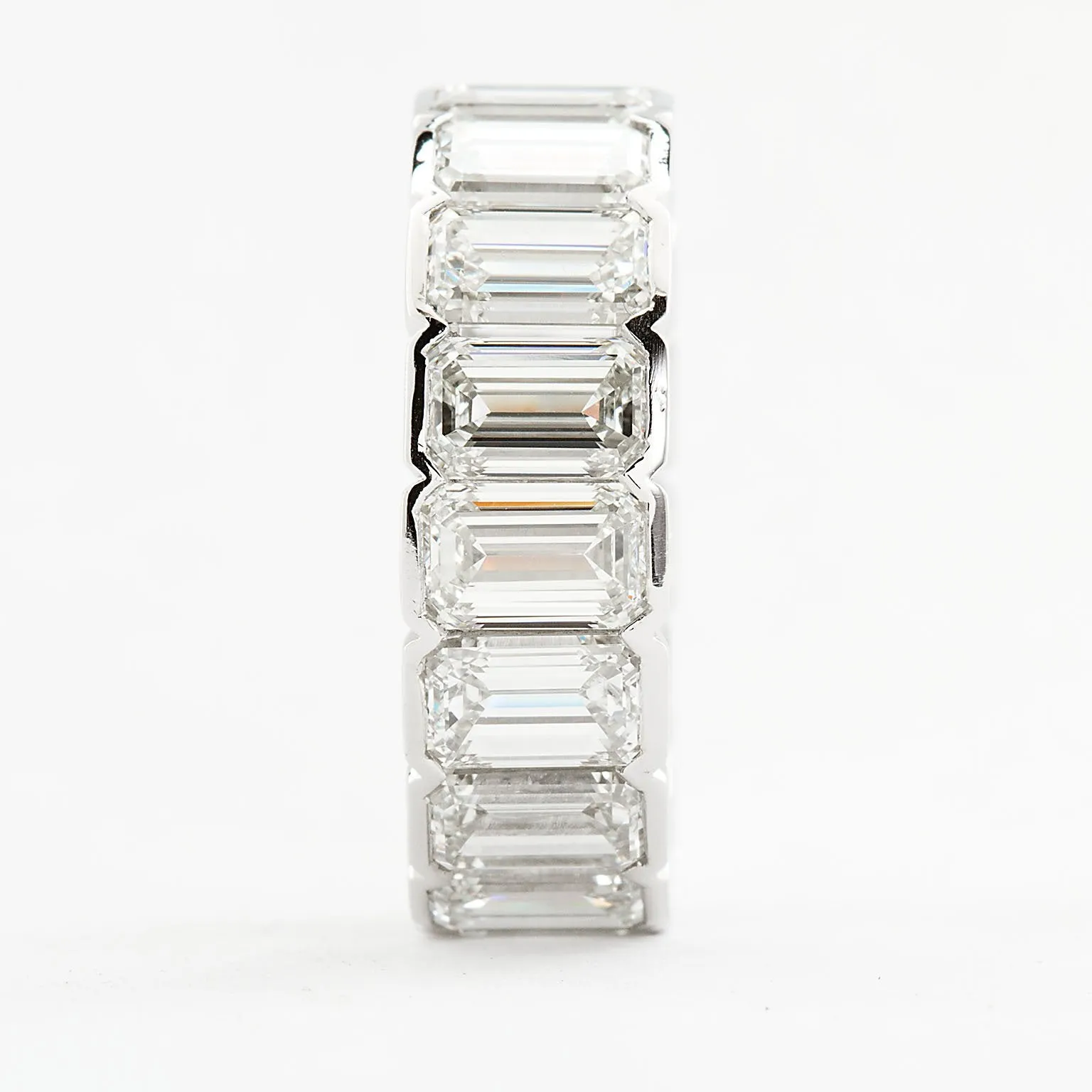 Platinum Emerald Cut Diamond Eternity Band 17 Diamonds 12.00 Carats GIA Certs