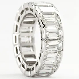 Platinum Emerald Cut Diamond Eternity Band 17 Diamonds 12.00 Carats GIA Certs