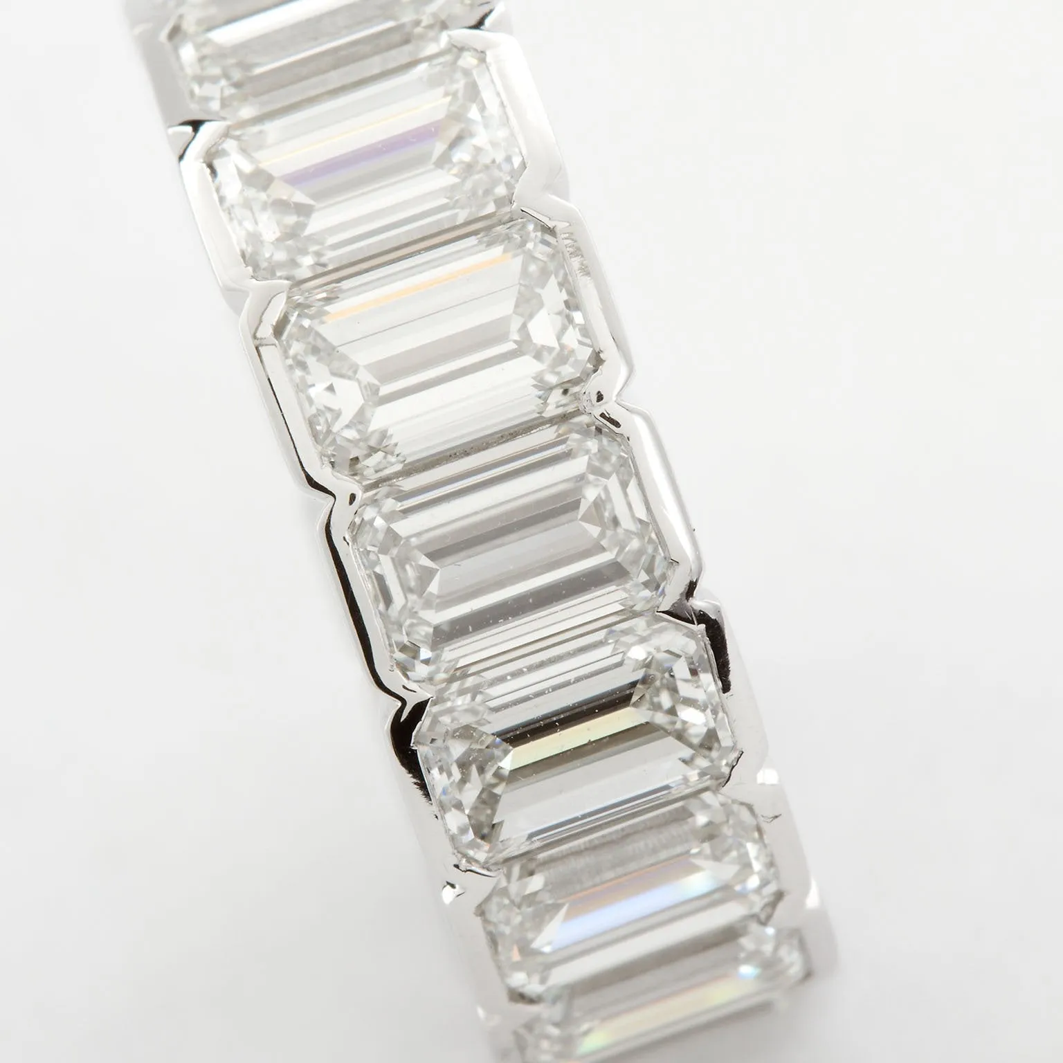 Platinum Emerald Cut Diamond Eternity Band 17 Diamonds 12.00 Carats GIA Certs