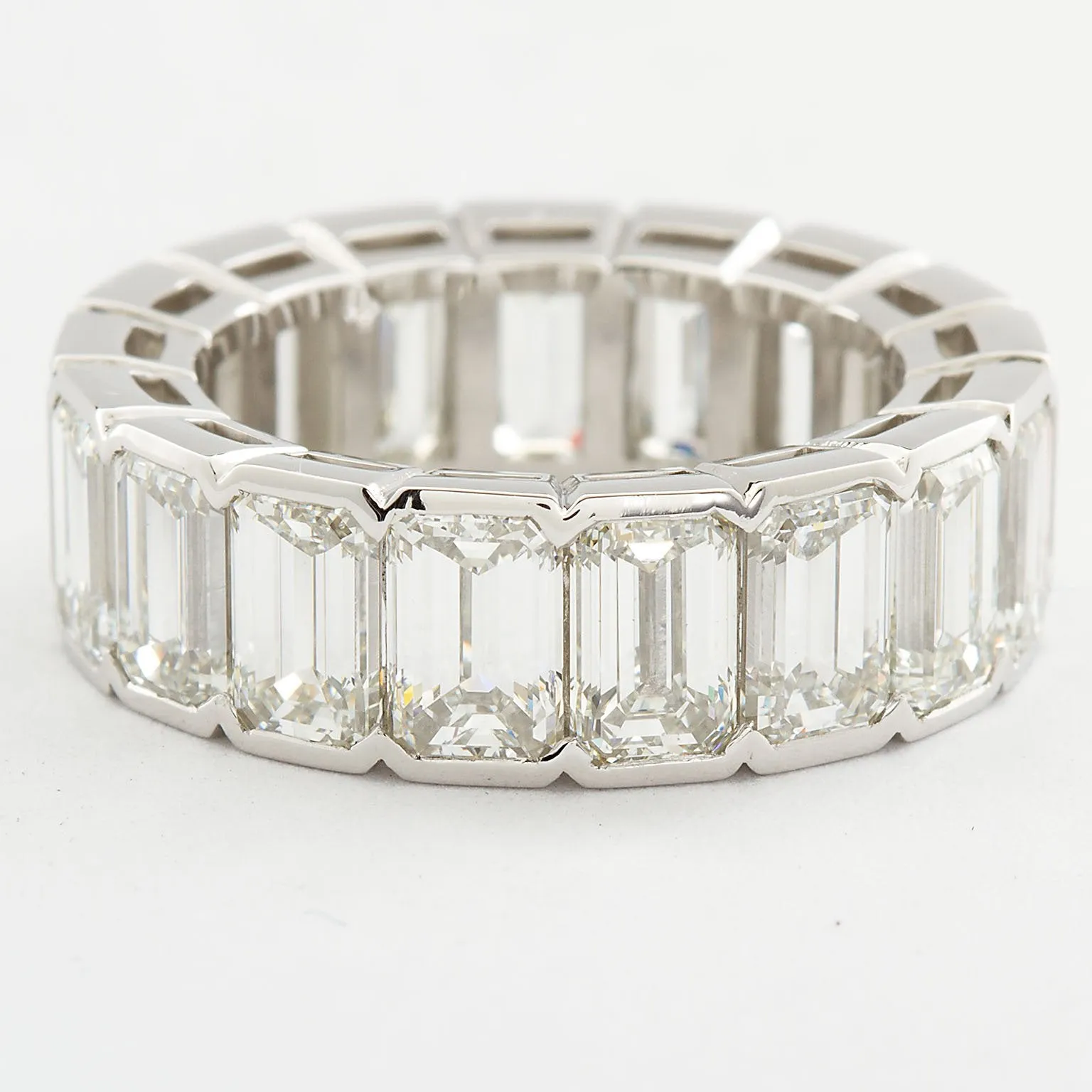 Platinum Emerald Cut Diamond Eternity Band 17 Diamonds 12.00 Carats GIA Certs