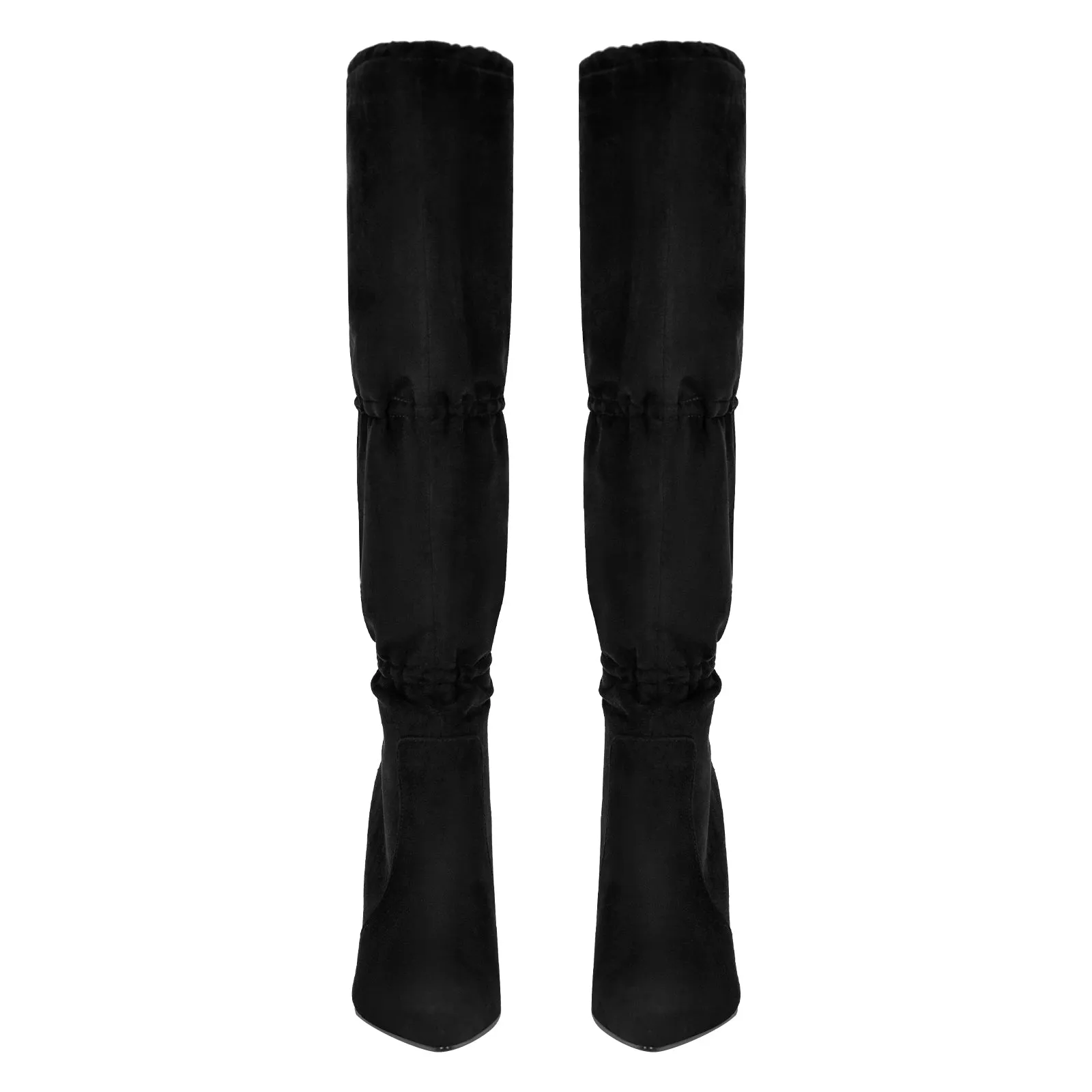 Pointed Toe Lace-up Stiletto Knee High Boots