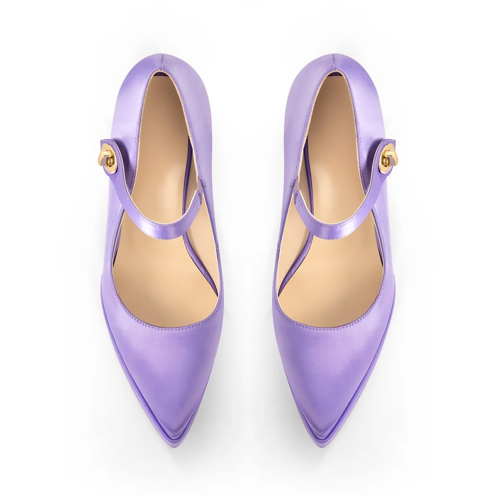 Pointed Toe Platform Mary Jane Pumps