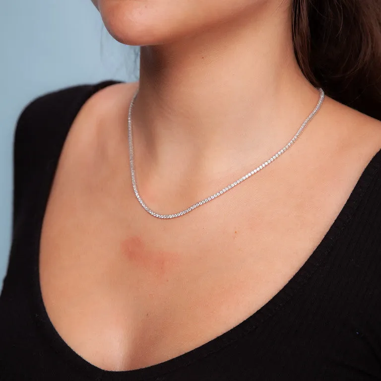 Ready to Ship Diamond Tennis Necklace (4.50 ct.) 1.7 mm 4-Prongs Setting in 14K Gold