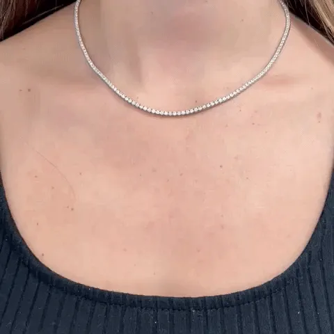 Ready to Ship Diamond Tennis Necklace (4.50 ct.) 1.7 mm 4-Prongs Setting in 14K Gold