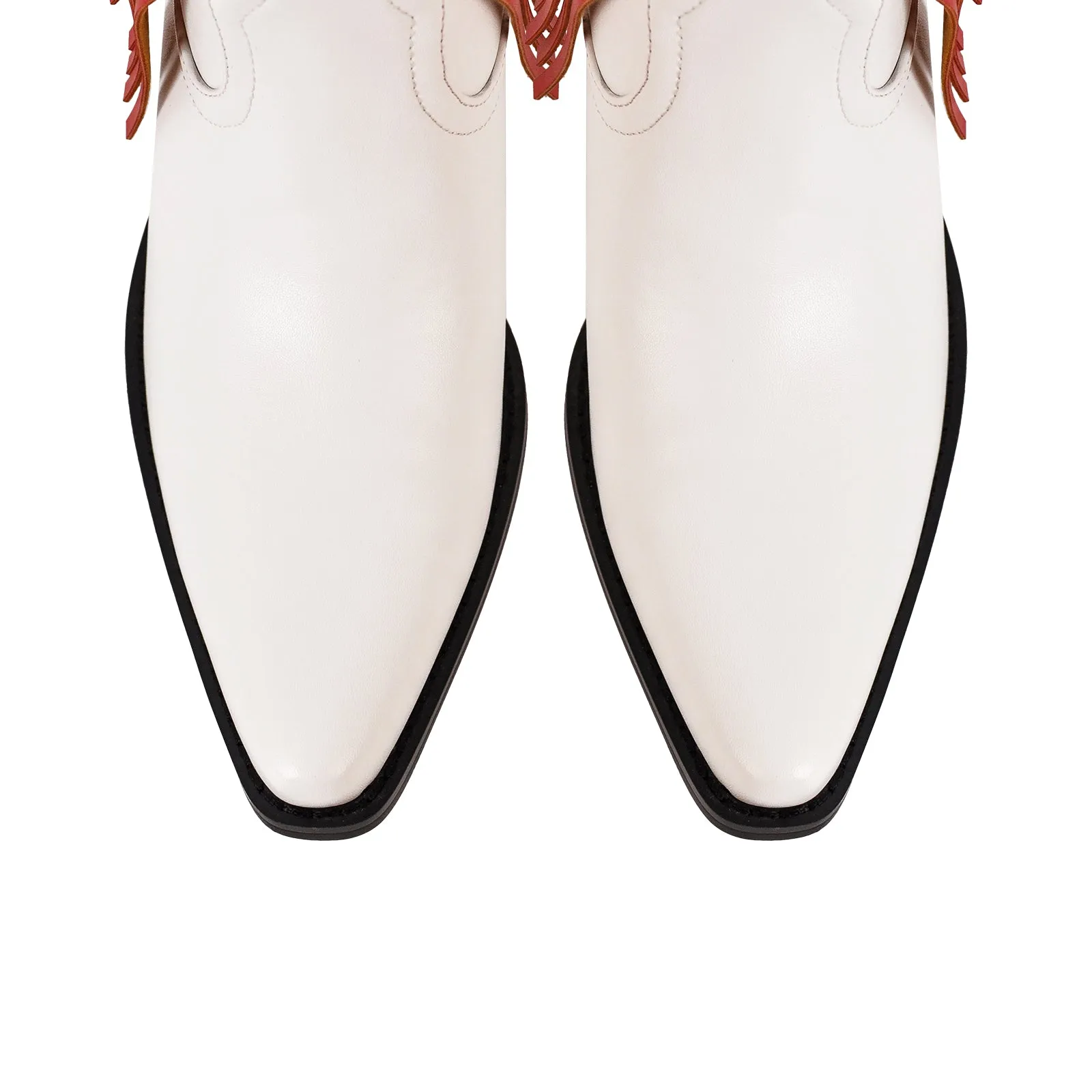 Rhinestone Star Fringe Knee High Western Boots