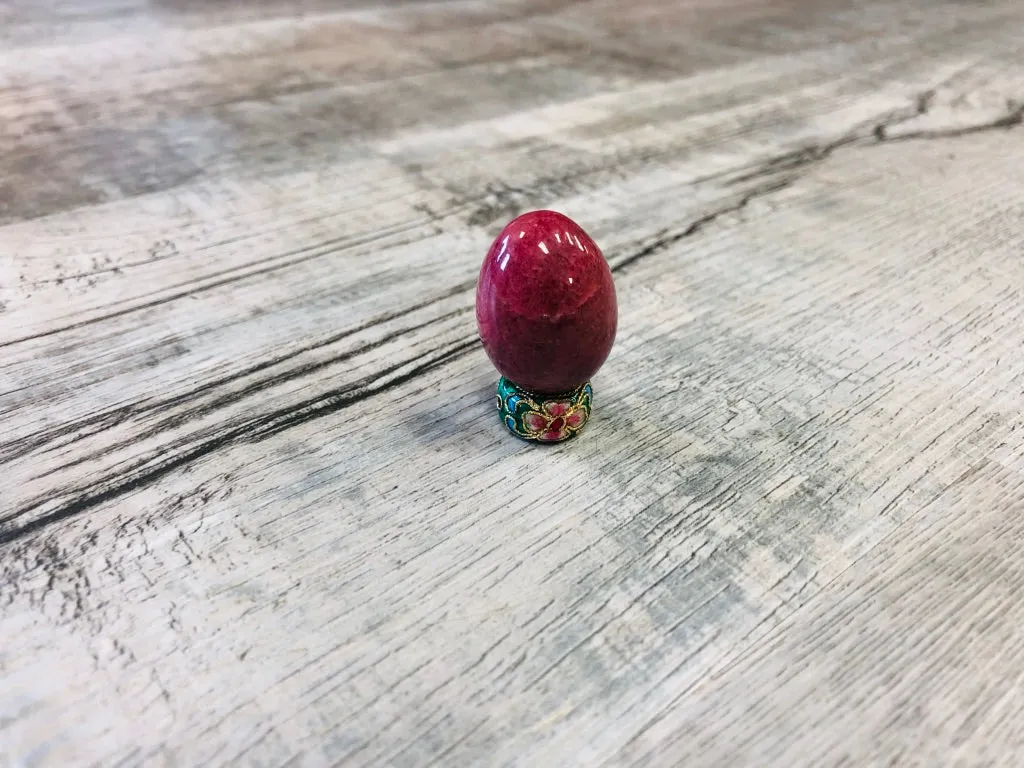 Rhodonite Eggs with base