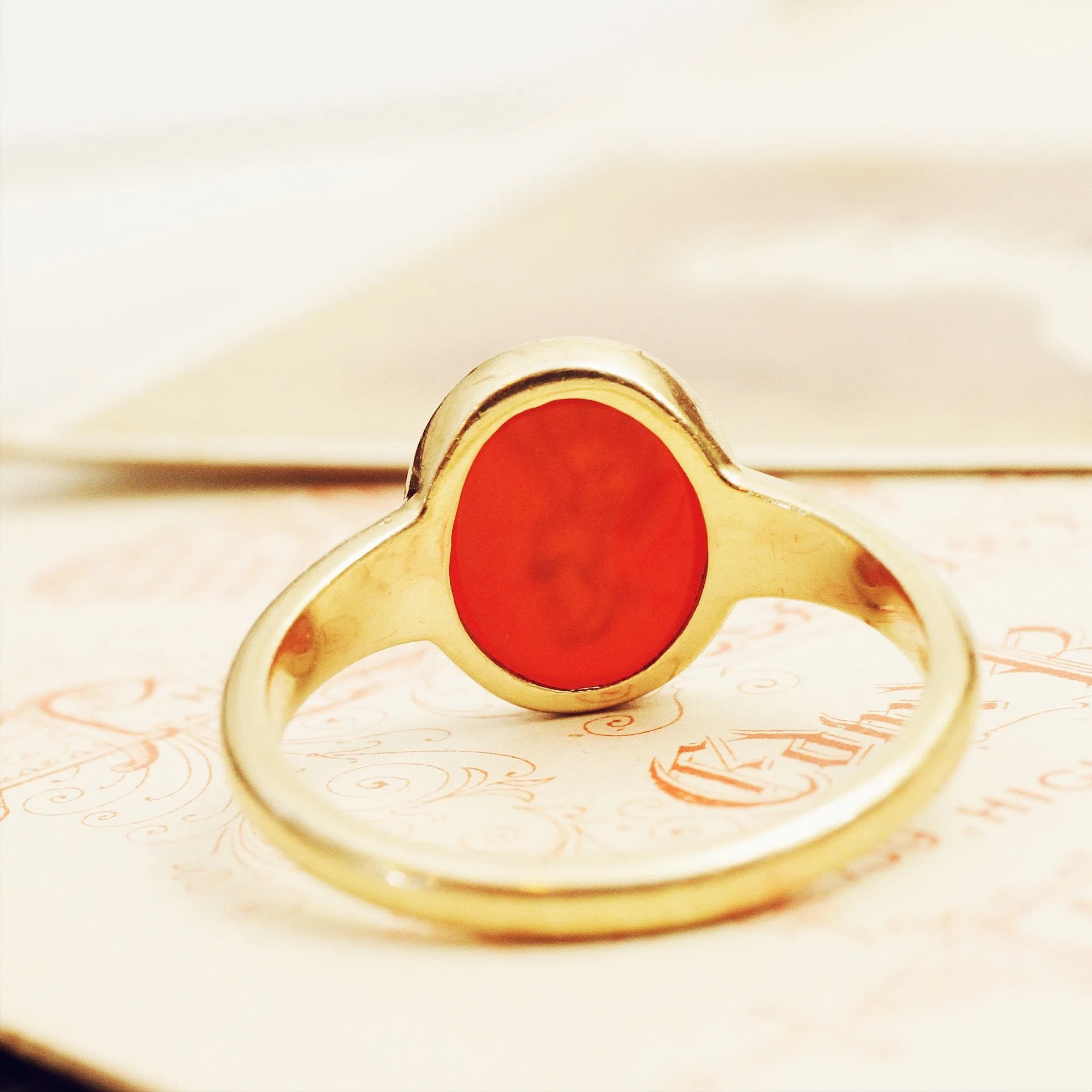 Roman Styled Carnelian Intaglio Ring