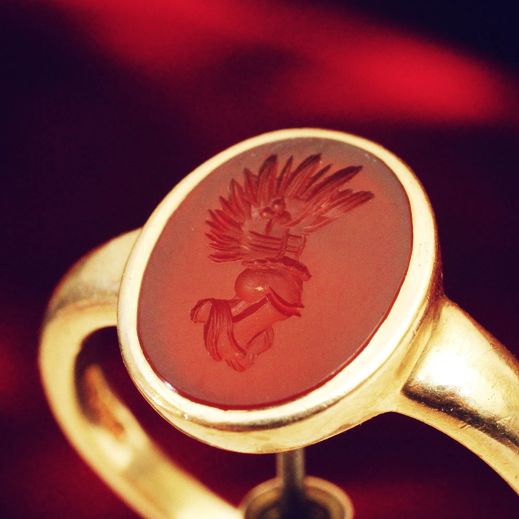 Roman Styled Carnelian Intaglio Ring