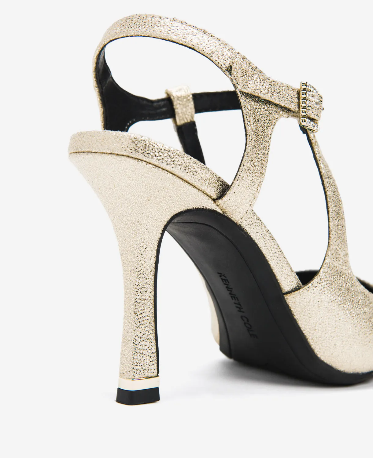 Romi Metallic Ankle Heel Slingback