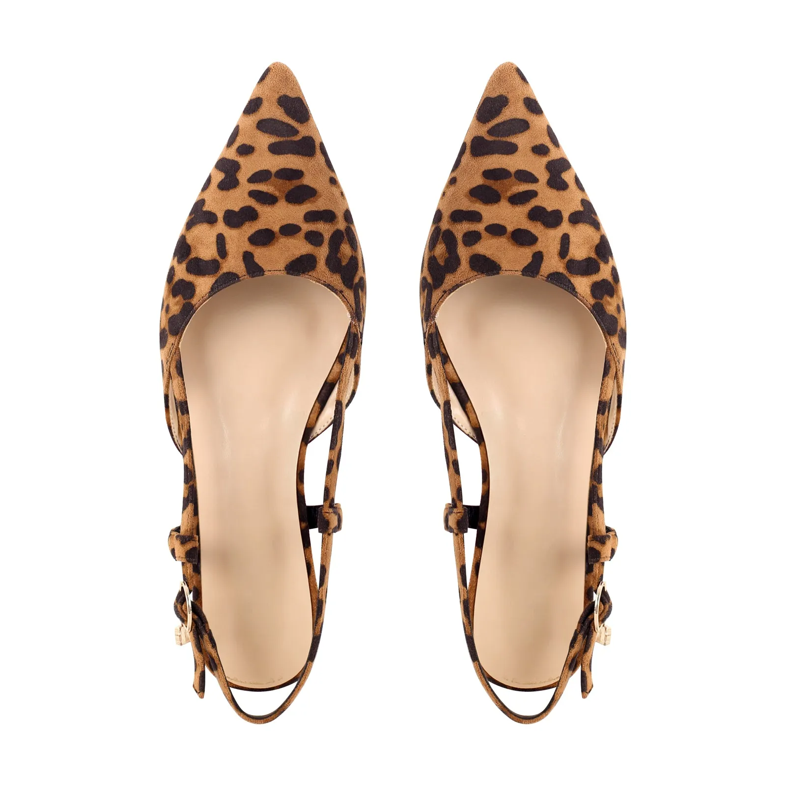 Round Heel Pointed Toe Slingback Flats