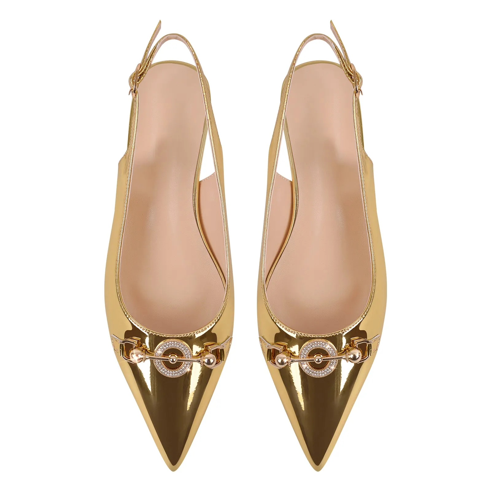 Round Heel Slingback Flats