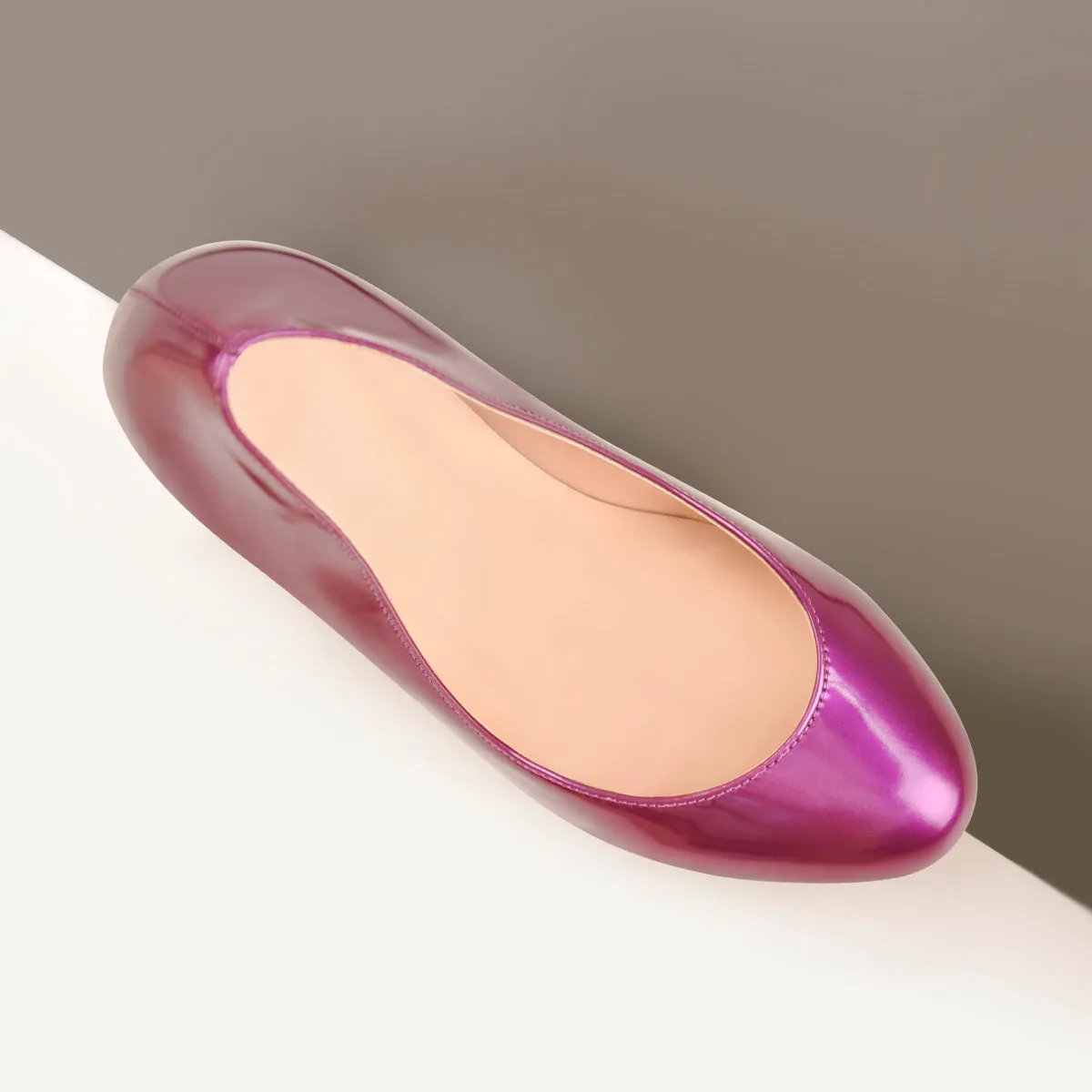 Round Toe Stiletto High Heel 3CM Platform Purple Slip On Pumps
