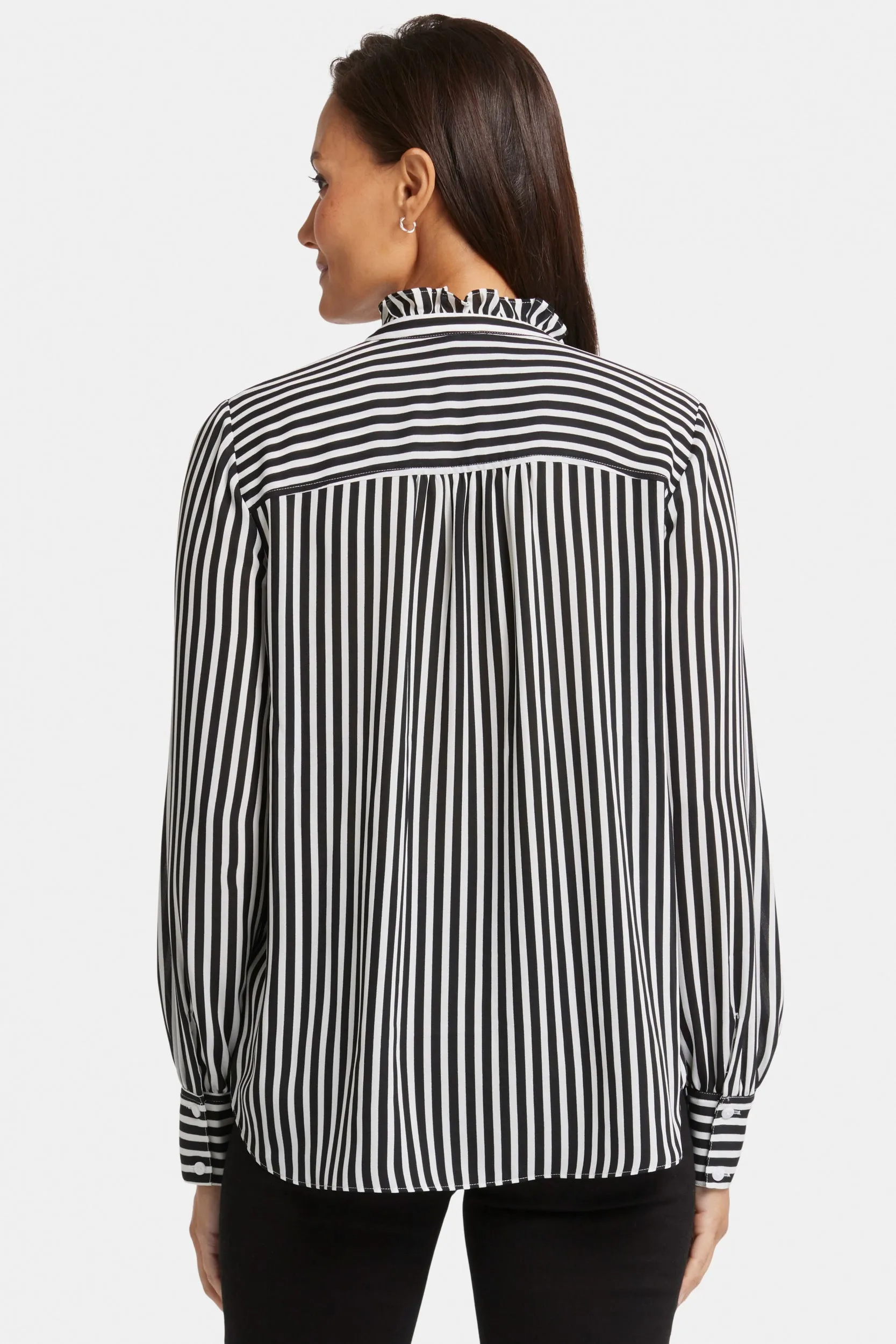 Ruffle Neck Blouse Striped | Citiscape