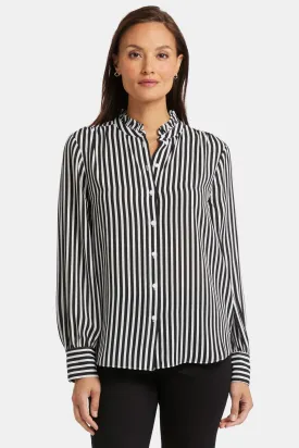 Ruffle Neck Blouse Striped | Citiscape