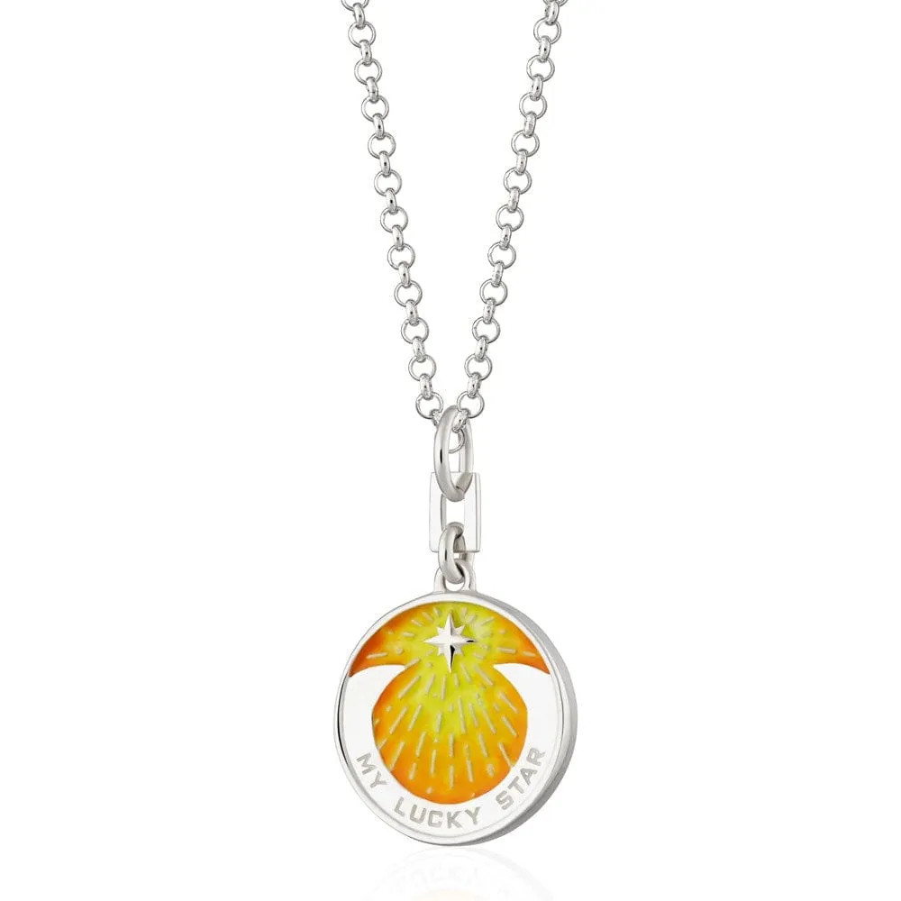 Silver My Lucky Star Yellow Coin Necklace