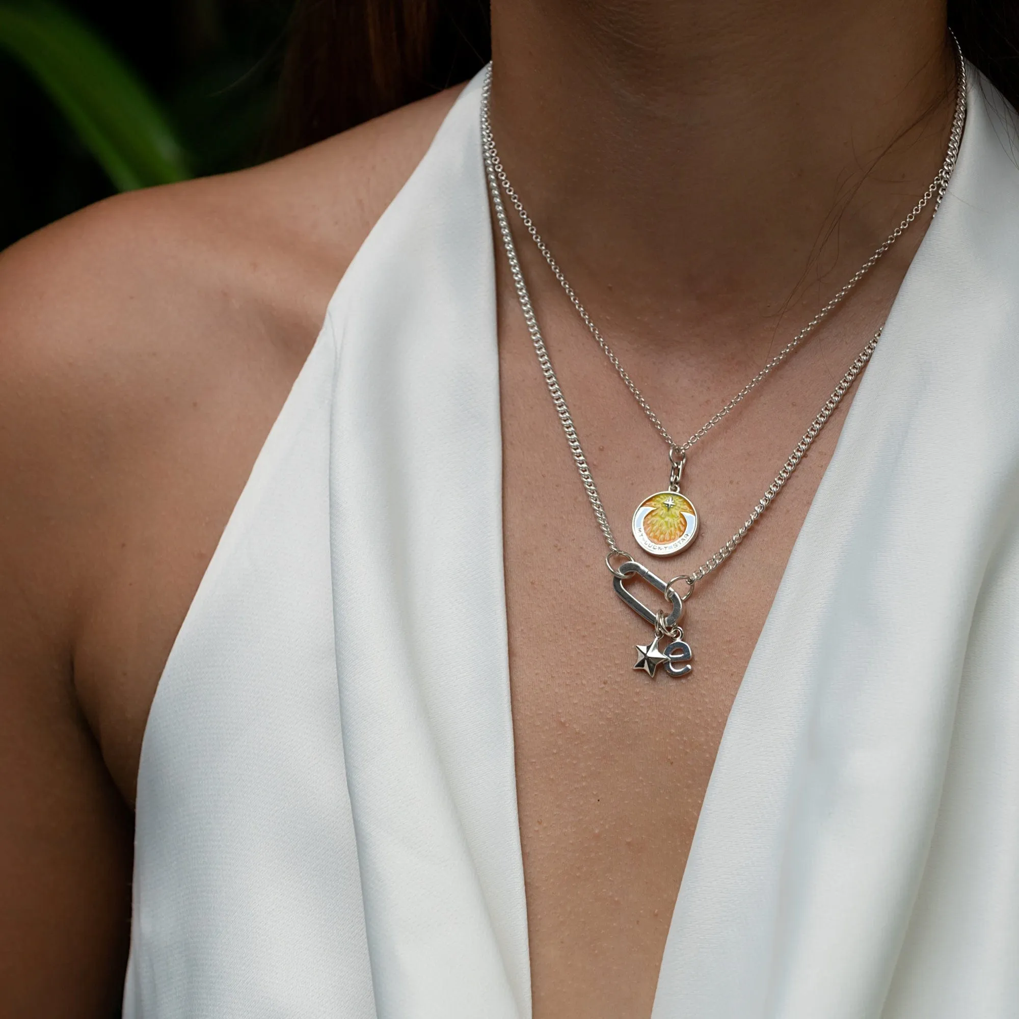 Silver My Lucky Star Yellow Coin Necklace