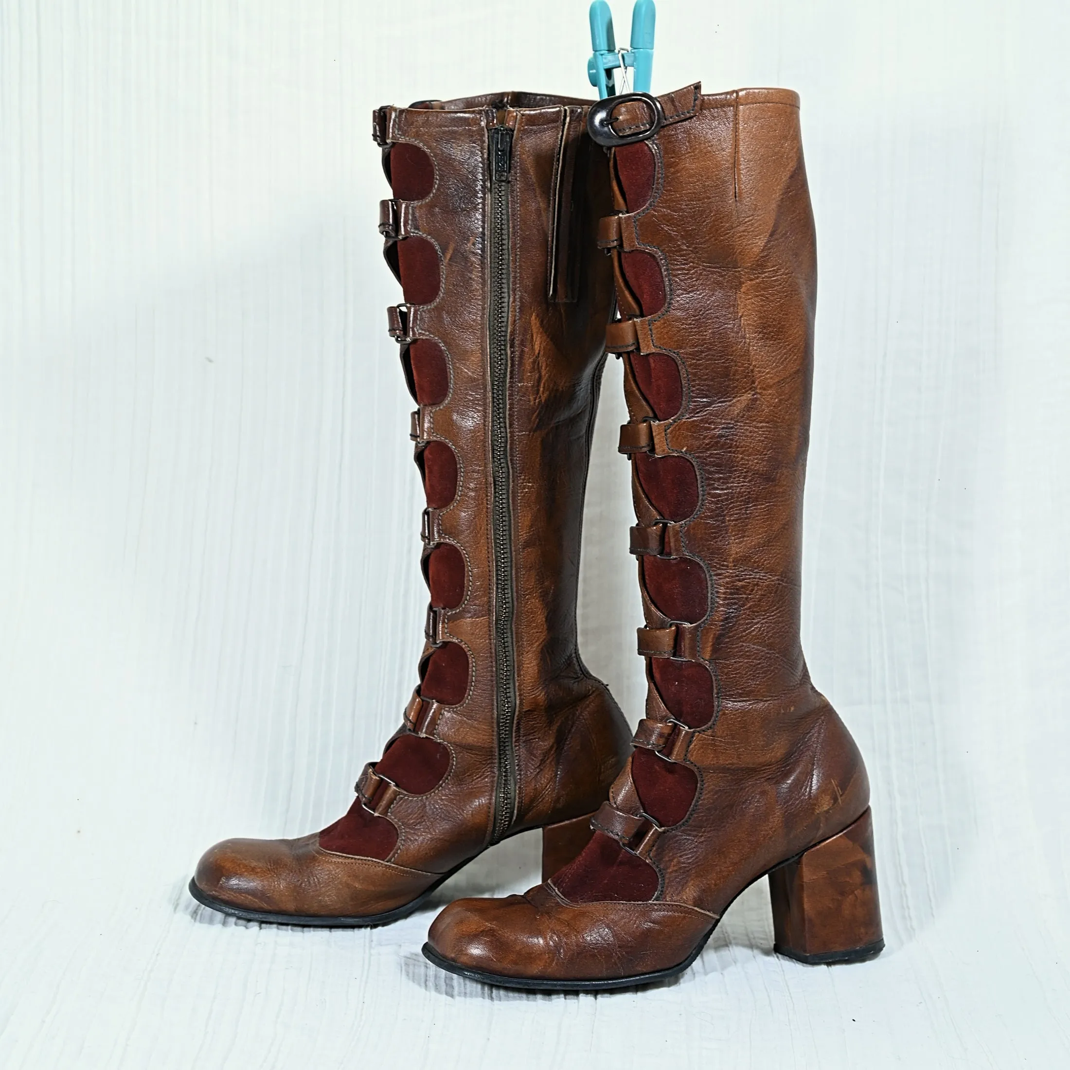 SOLD Sbicca Vintage 70s Lace Up Leather Boots, Granny Campus Packer Boots 8 1/2