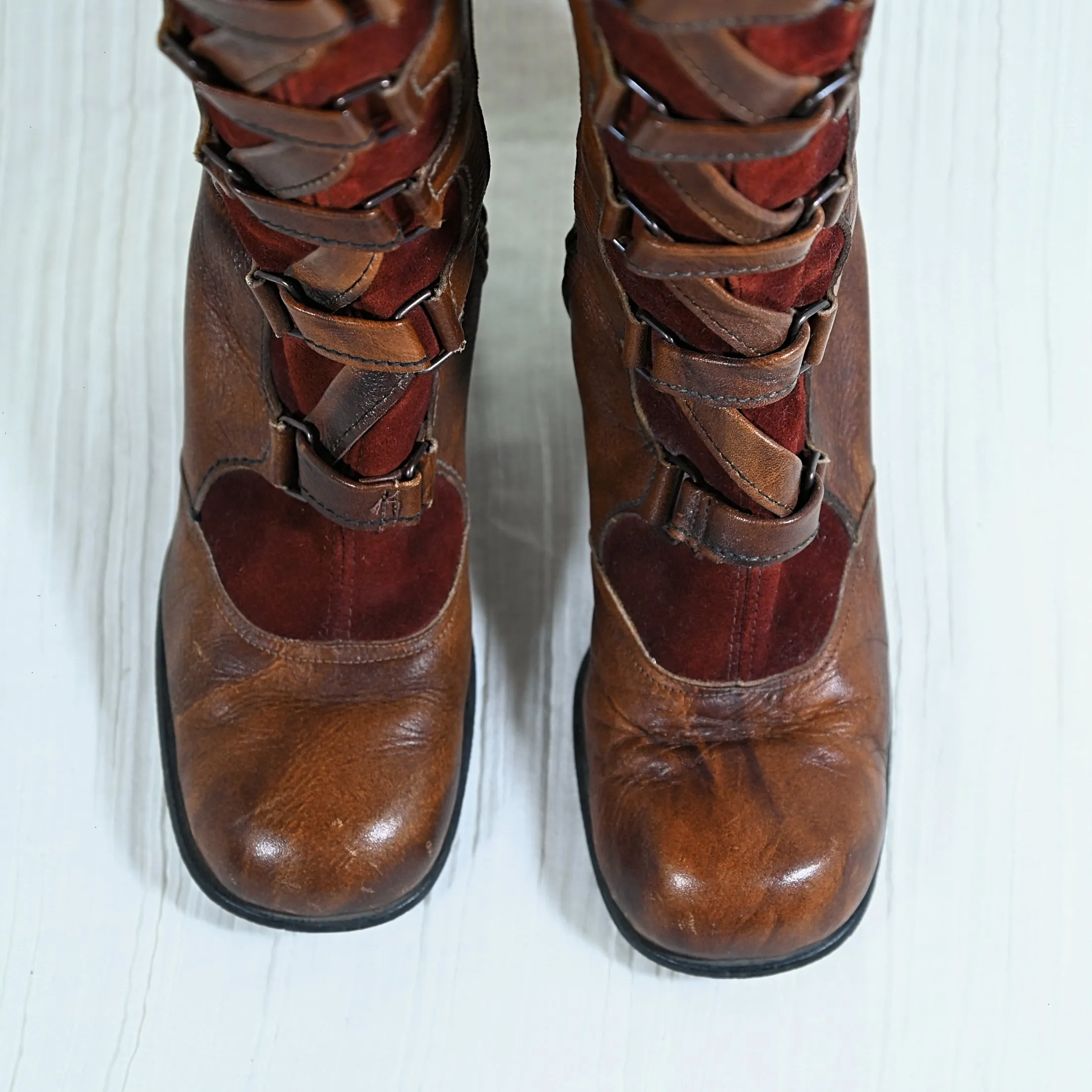 SOLD Sbicca Vintage 70s Lace Up Leather Boots, Granny Campus Packer Boots 8 1/2