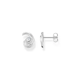 STERLING SILVER OCEAN WAVE CZ STUD EARRINGS