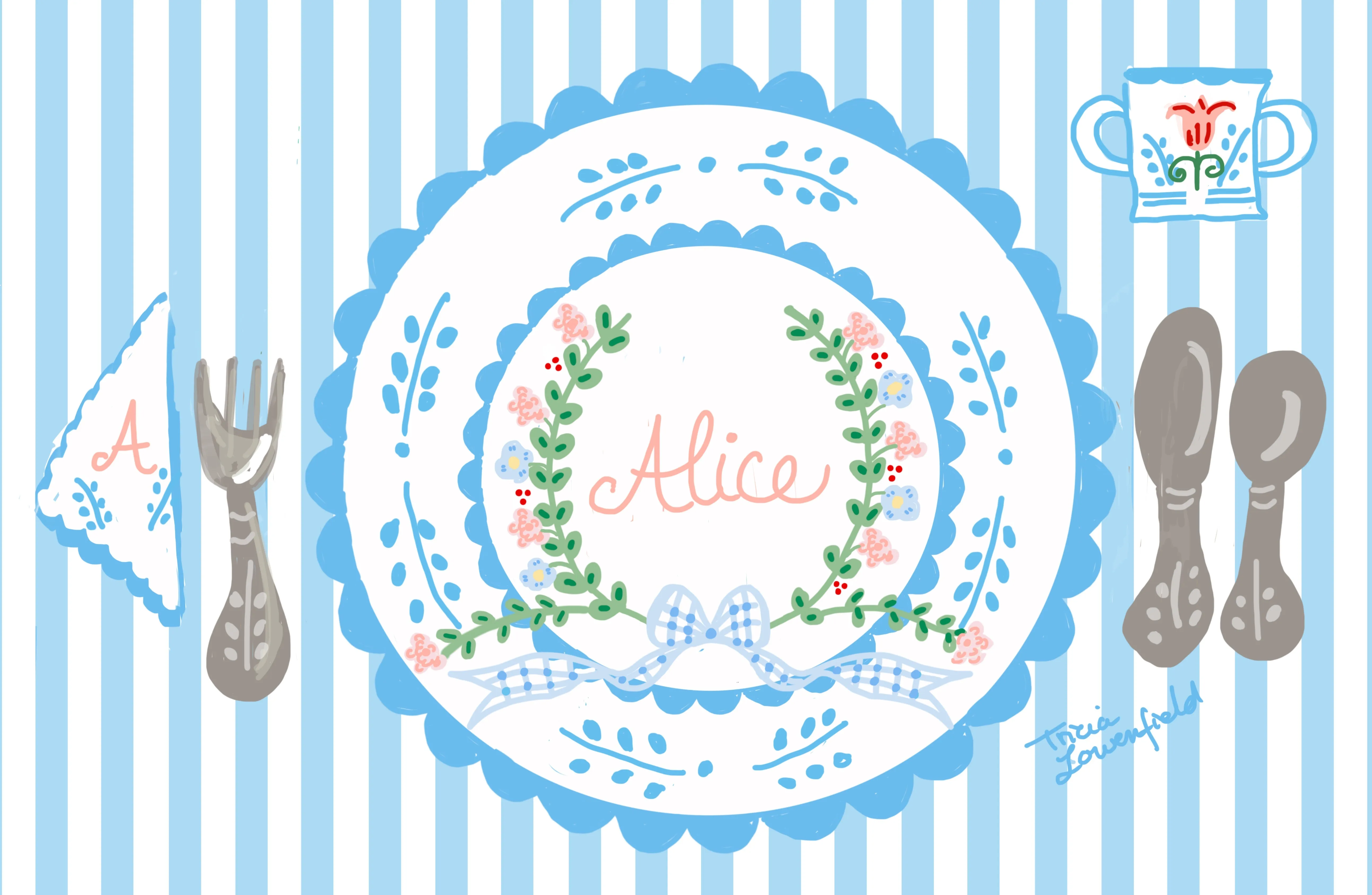 Striped Crest Placemat (personalized)