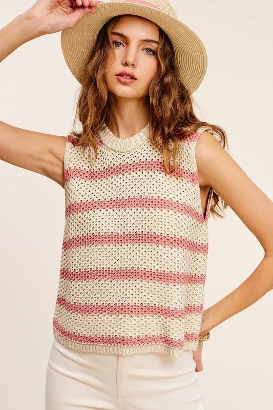 Striped Knit Vest