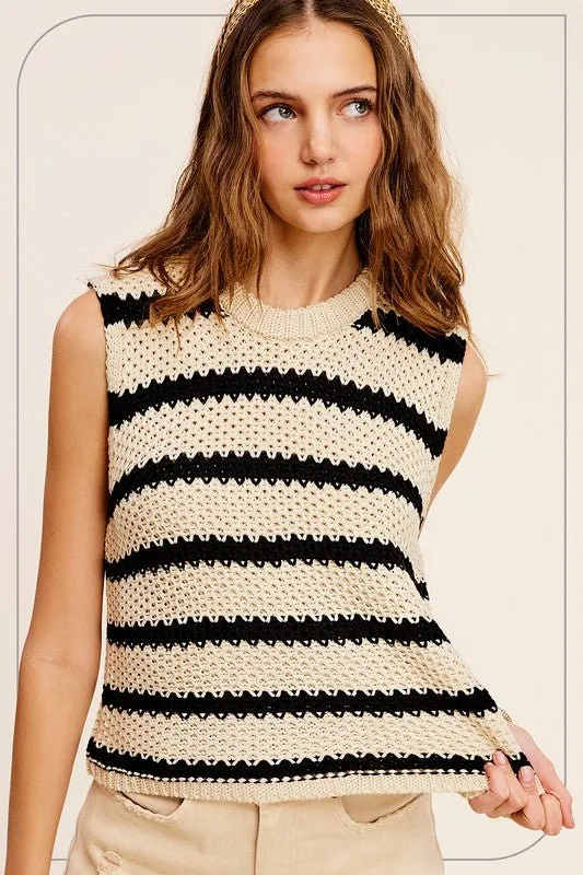 Striped Knit Vest