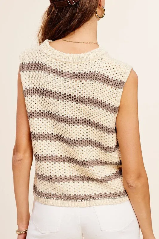 Striped Knit Vest