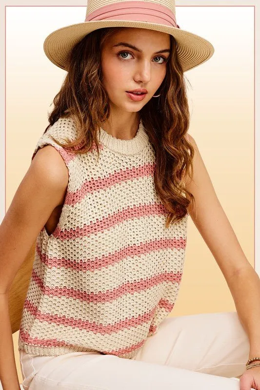 Striped Knit Vest