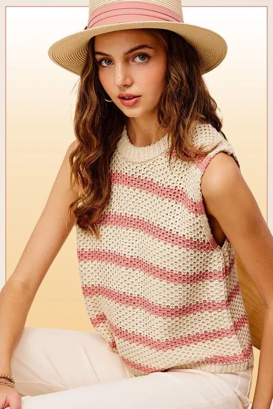 Striped Knit Vest