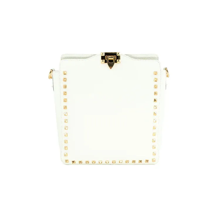 Studded Shoulder Bag With Outside Pocket