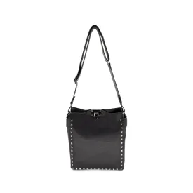 Studded Shoulder Bag With Outside Pocket