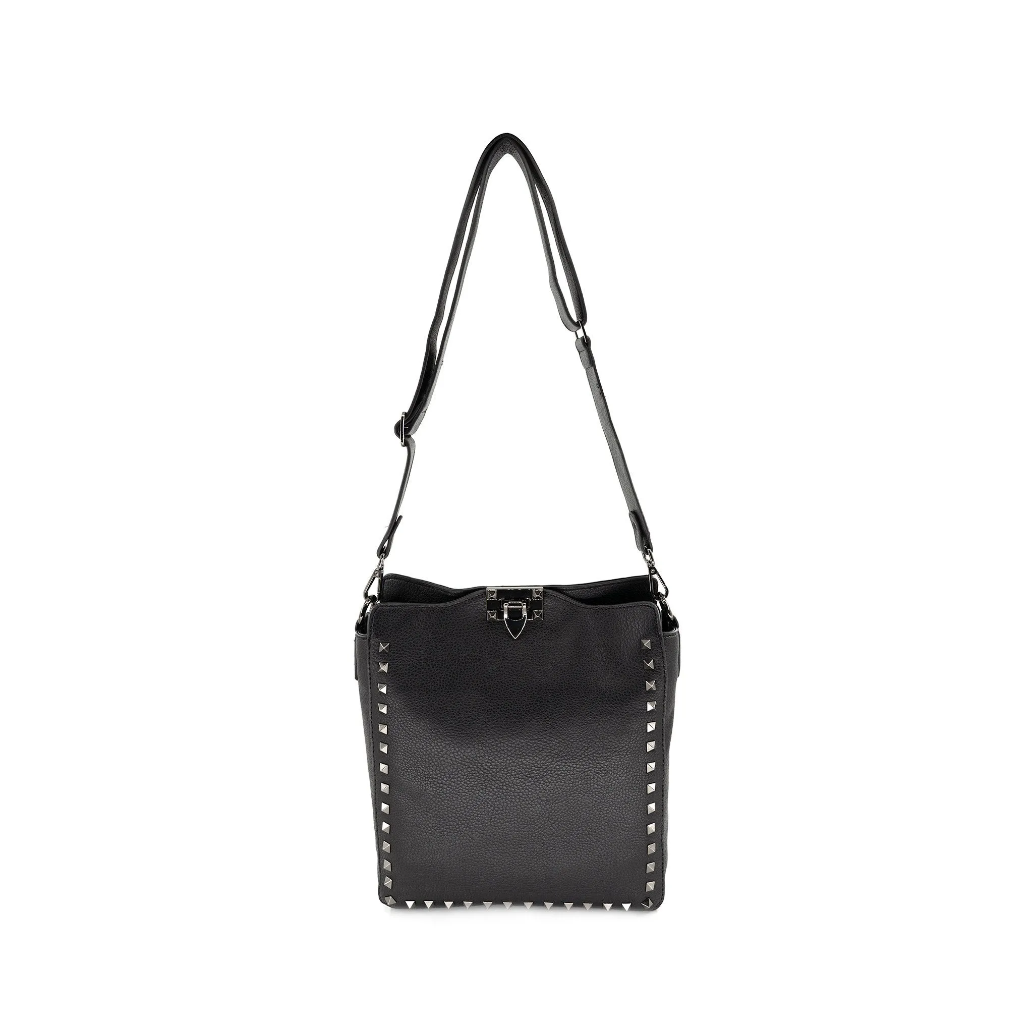Studded Shoulder Bag With Outside Pocket
