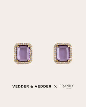 The Fearless studs - amethyst color